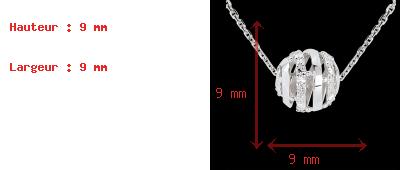 acheter en ligne Collier Amour en Cage or blanc - 11 diamants
