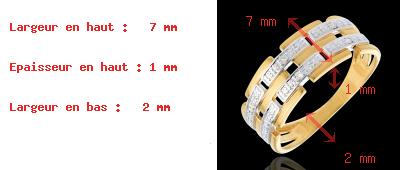 cadeau femmes   Bague canevas or jaune pav�e diamants  - 6 diamants