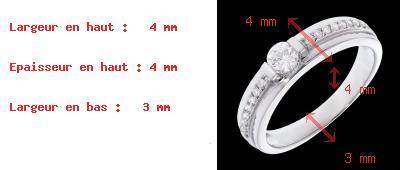 mariages Solitaire empire or blanc pav� - 0.34 carats - 17 diamants