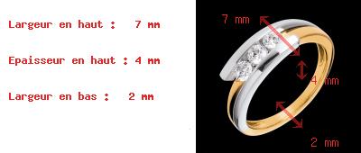 ventes en ligne Trilogie bipolaire or jaune-or blanc (MM+)  - 0.41 carats - 3 diamants