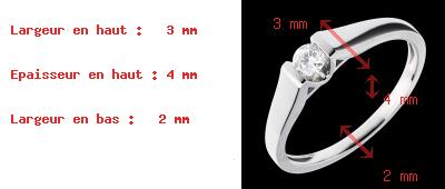 ventes Solitaire arche or blanc (PM)