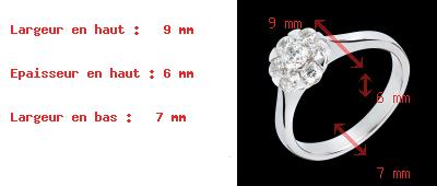 mariages Bague Rosace diamants - or blanc  - 0.88 carats - 7 diamants
