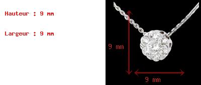 cadeau Collier Rosace diamants - or blanc - 0.9 carats - 7 diamants