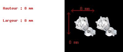 mariage Boucles d'oreilles or blanc - diamant 6 griffes - - 2 carats