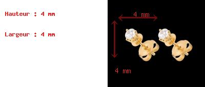 bijoux or Boucles d'oreilles or jaune - diamant 3 griffes  - 0.25 carats