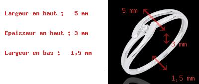 cadeaux femme Bague Solitaire Union Blanche