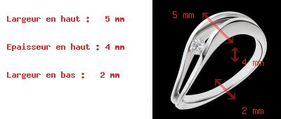 bijou Solitaire Onde de nuit or blanc
