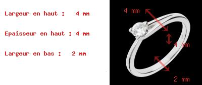 mariage Solitaire Broche or blanc - 0.23 carats