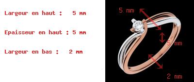 bijoux or Bague Couronne sucr�e or rose - diamant 0.11 carat