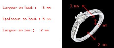 cadeaux femme Solitaire Duchesse or blanc  - 0.41 carats - 15 diamants