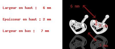 achat en ligne Boucles d'oreilles puces jolis coeurs or blanc et diamants