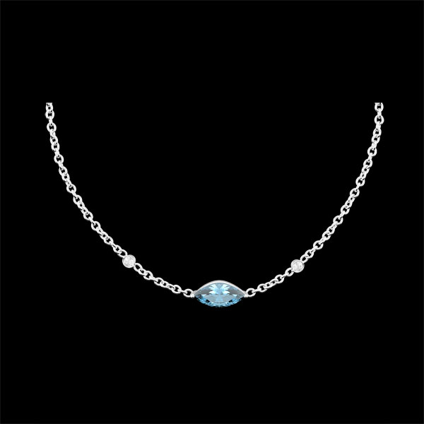 Collier Regard d'Orient - topaze bleue et diamants - or blanc 9