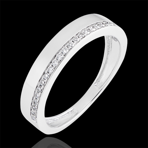 Alliance Passion - variation - or blanc 9 carats et diamants