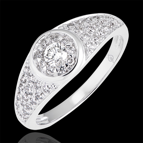 Bague de fiançailles Destinée - Appoline - or blanc 9 carats e