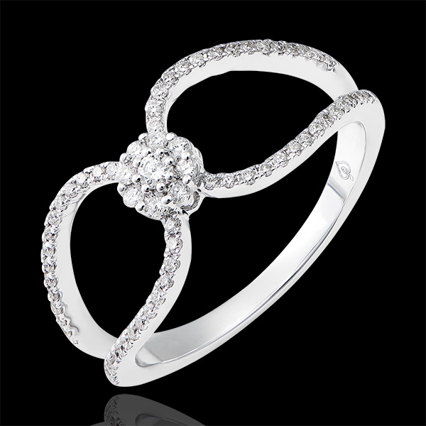 Bague Valentine - or blanc 9 carats et diamants