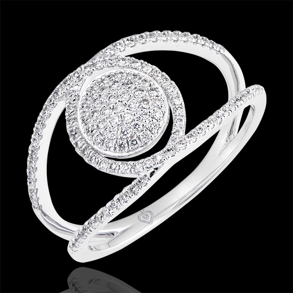 Bague Baladine - or blanc 9 carats et diamants