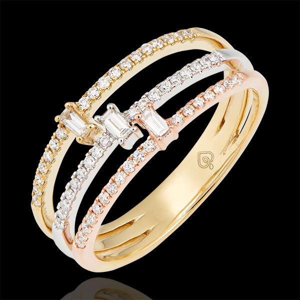 Bague Trilogia - 3 ors 18 carats et diamants