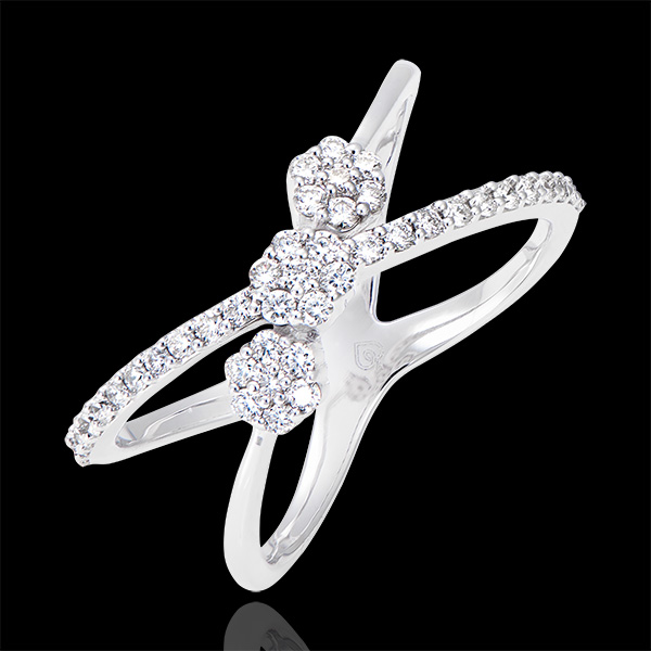 Bague Celestes Elipses - variation - or blanc 18 carats et diman