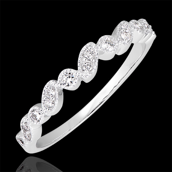 Alliance Regard Levant - variation - or blanc 9 carats et diaman