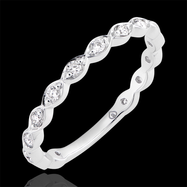 Alliance Perles de rosÃ©e - or blanc 9 carats et diamants