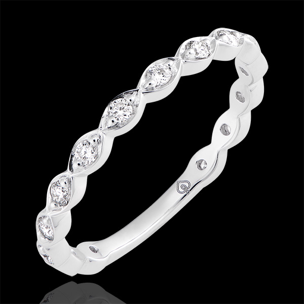 Alliance Perles de rosée - or blanc 9 carats et diamants