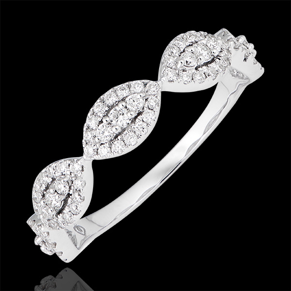 Anneau Amandiane - or blanc 9 carats et diamants