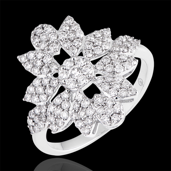 Bague Destinée - Fleur de l'Hiver - or blanc 18 carats et diama