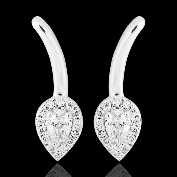 Boucles d'oreilles Bourgeon - or blanc 9 carats et diamants