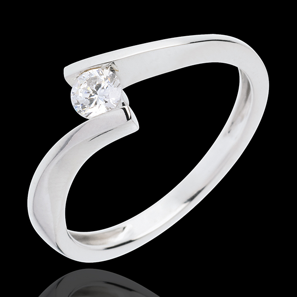 Solitaire Nid Précieux - Apostrophe - or blanc 18 carats - diam