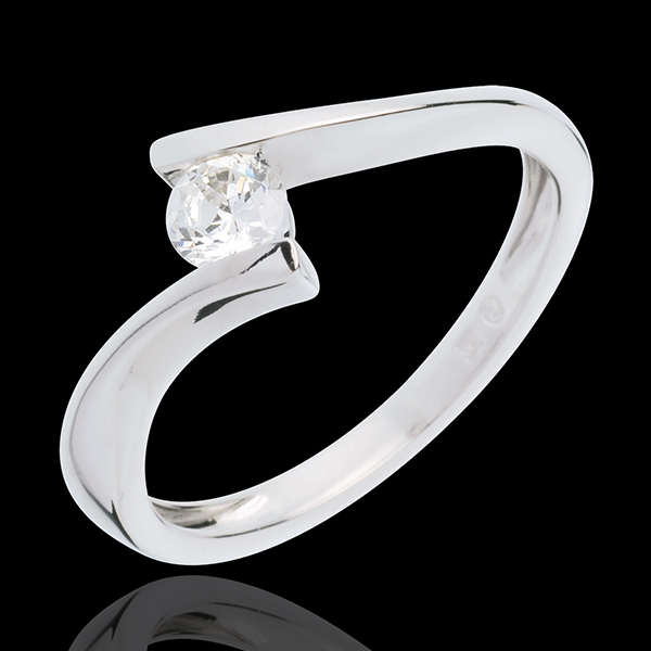 Solitaire Nid Précieux - Apostrophe - or blanc 18 carats - diam