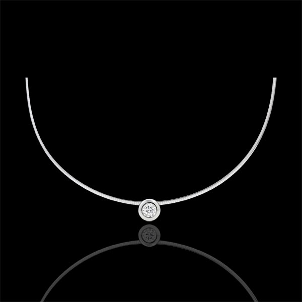 Collier cable or blanc 18 carats puce diamant