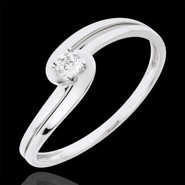 Bague Solitaire Silly - or blanc 18 carats