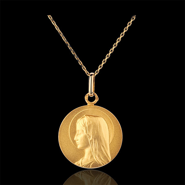 MÃ©daille Vierge massive 20mm - or jaune 18 carats