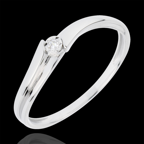 Bague Solitaire Lucea - or blanc 18 carats