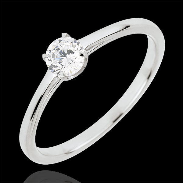 Bague Solitaire Pureté Précieuse - or blanc 18 carats