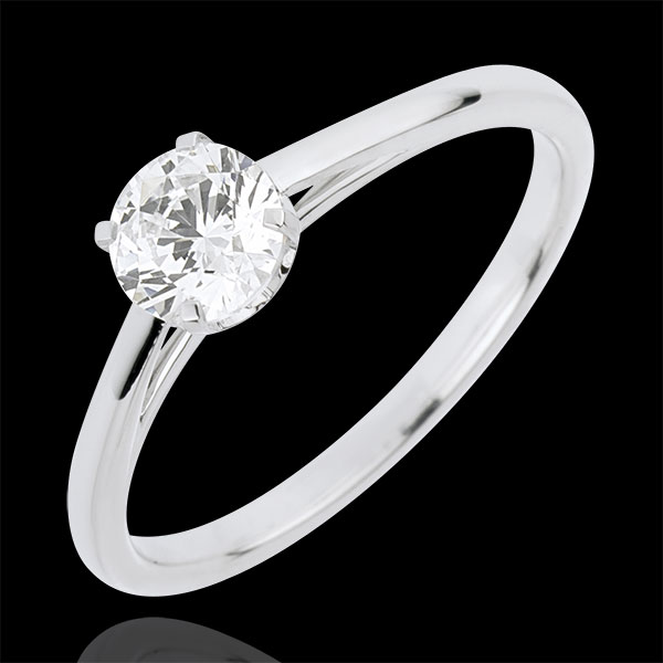 Bague Solitaire PuretÃ© PrÃ©cieuse - diamant 0.50 carat - or bla