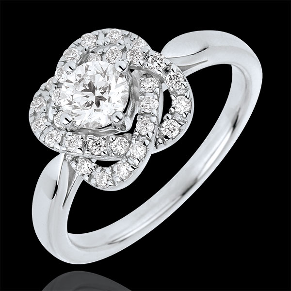 Bague Solitaire Eclosion - Rose De Carat - or blanc 18 carats