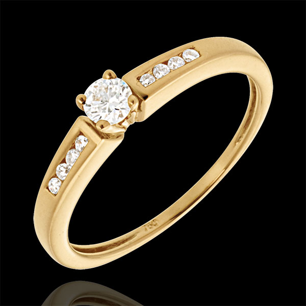 Solitaire Octave or jaune 18 carats - diamant 0.13 carat