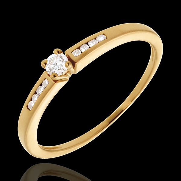 Solitaire Octave or jaune 18 carats - diamant 0.07 carats