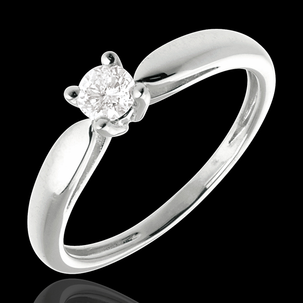 Solitaire roseau or blanc 18 carats - 0.21 carat