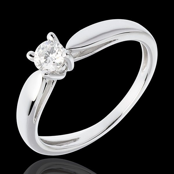 Bague de fianÃ§ailles Solitaire or blanc 18 carats Roseau - 0.25