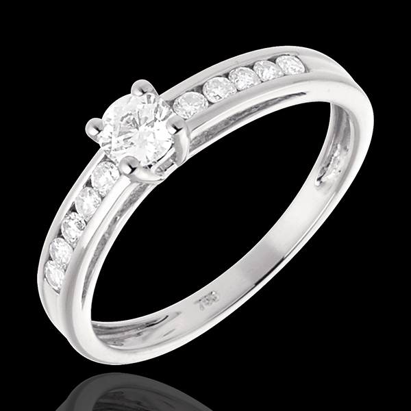 Solitaire Embellie or blanc 18 carats - 0.22 carat