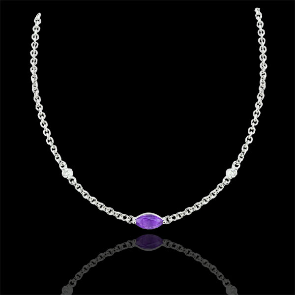 Collier Regard d'Orient - améthyste et diamants - or blanc 9 ca