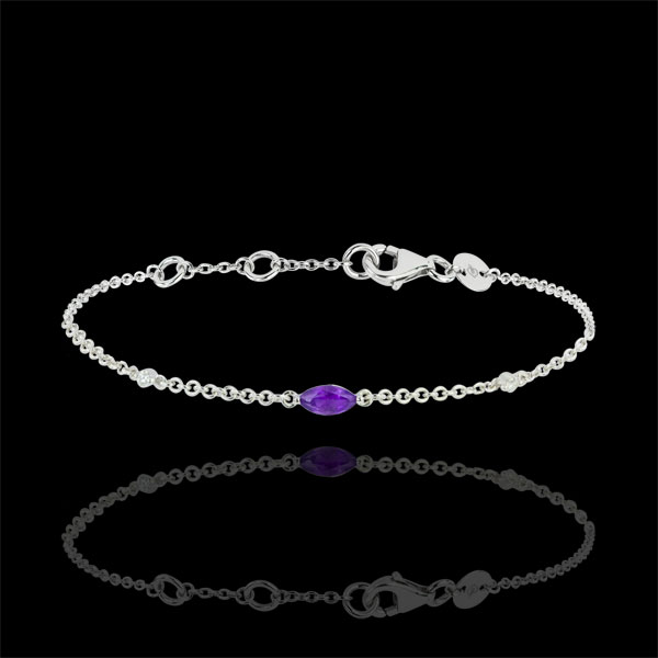 Bracelet Regard d'Orient - amÃ©thyste et diamants - or blanc 9 carats