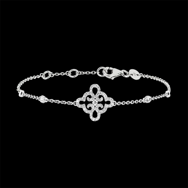 Bracelet Fraicheur - Fleur - or blanc 18 carats et diamants