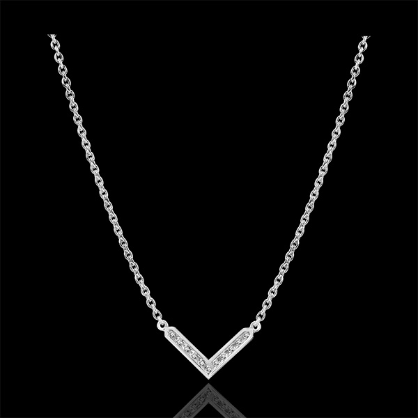 Coller Abondance - Eve - or blanc 18 carats et diamants