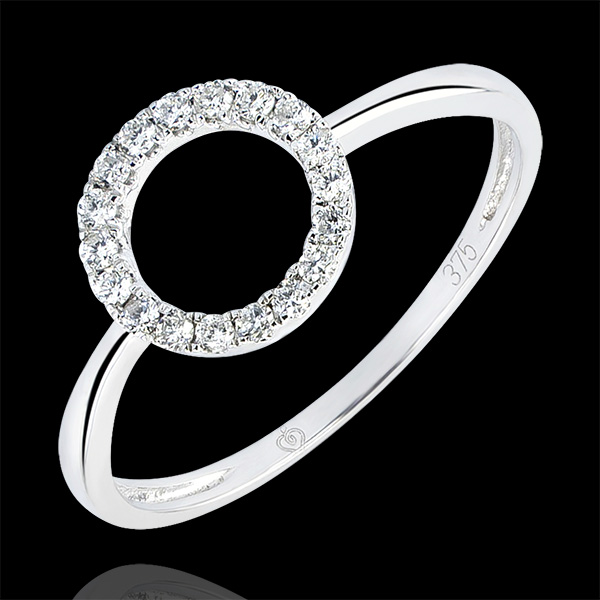 Bague Abondance - Attitude - or blanc 9 carats et diamants