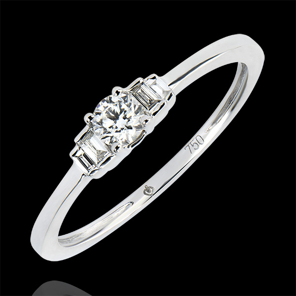 Bague de Fiançailles Abondance - Jayne - or blanc 9 carats et d