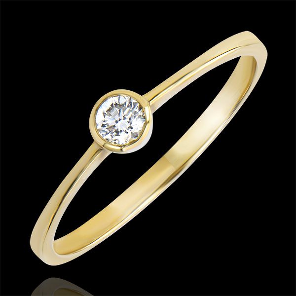 Bague Solitaire Origine - Innocence - or jaune 9 carats et diama