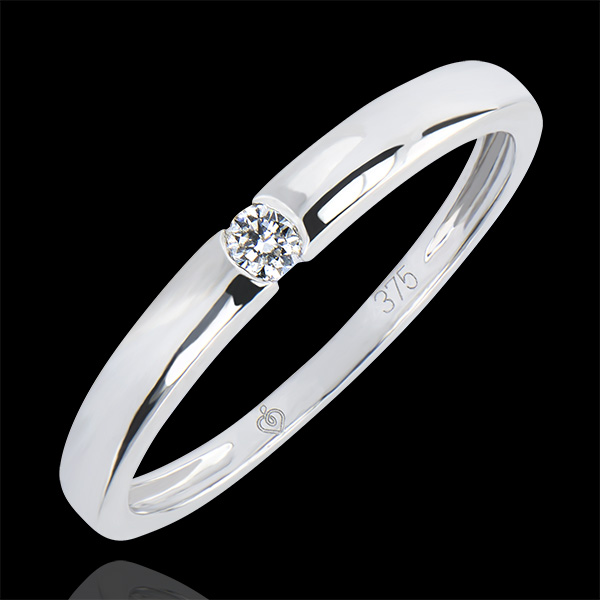 Bague Solitaire Origine - One - or blanc 18 carats et diamant